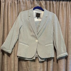 Blue and White Seersucker Blazer The Limited